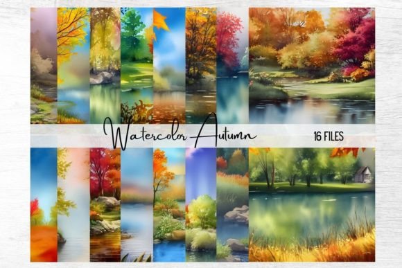 16 Watercolor Fall Illustrations for Your Projects