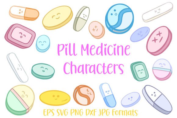 20 Medicine Pill Kawaii Icon SVG PNG: Charming Design Assets