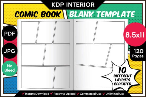 8.5x11 Comic Book Blank Template for KDP Publishing