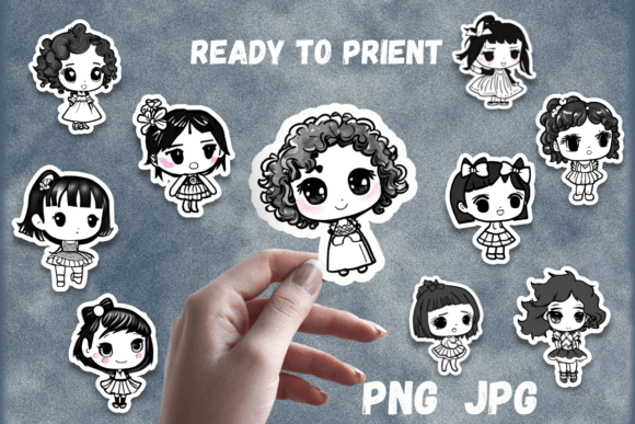 Creative Projects with Printable Kawaii Girl Stickers