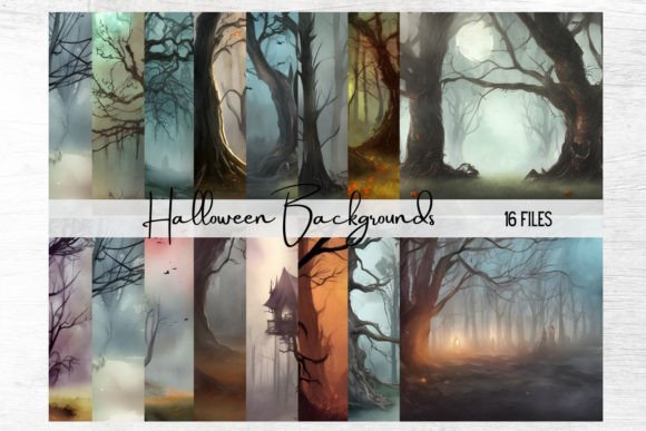 Creepy Watercolor Halloween Backgrounds for Spooky Designs