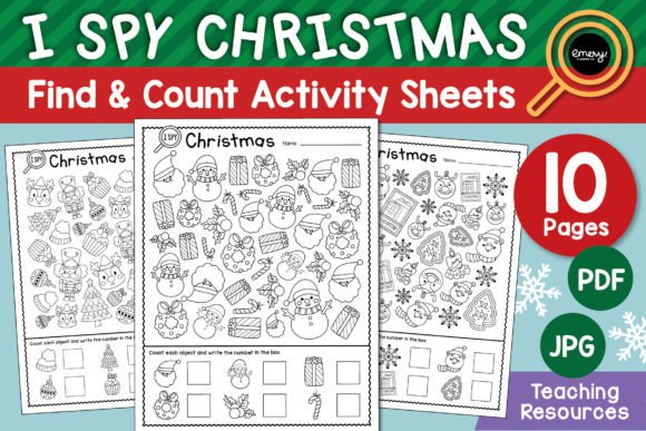 I Spy Christmas Activity Sheets: Festive Fun for Skill Building