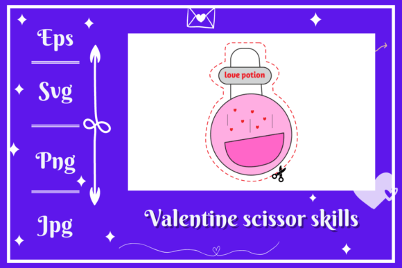 Love Potion - Valentine Scissors Skills: A Creative Design Asset