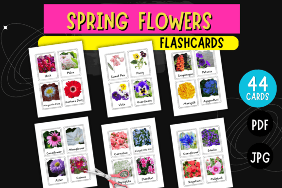 Printable Spring Flowers Flashcards