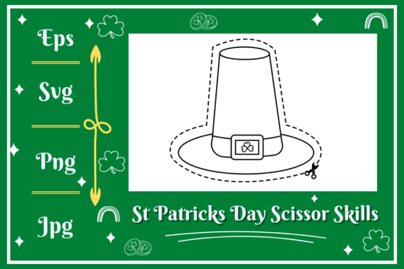 St Patrick Hat Scissors Skills: Festive Vectors for Creative Projects