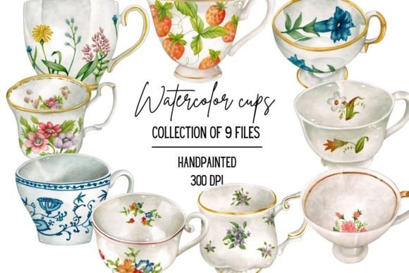 The Artistic Charm of Watercolor Porcelain Cup Illustrations