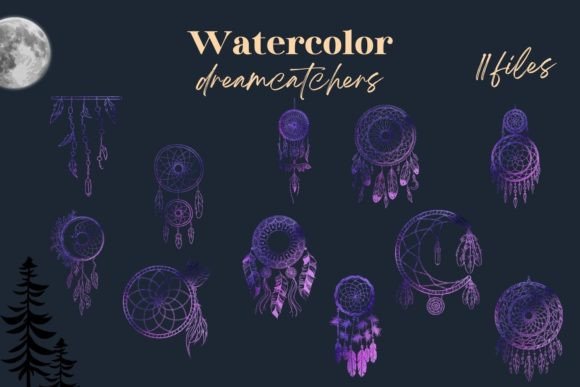 Watercolor Dreamcatchers Collection: Artistic Digital Elements